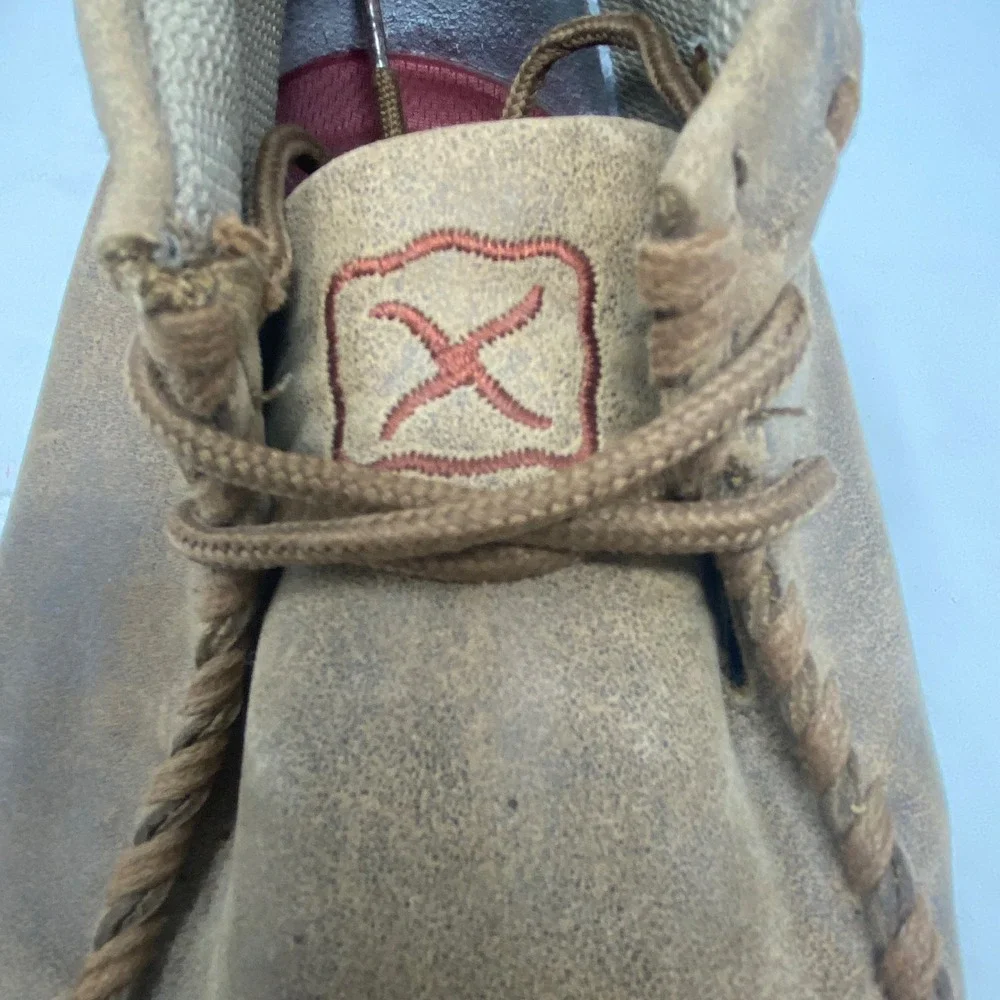 Twisted X Mens Driving Moc Chukka Boots Distressed Brown Leather MDM0049 9.5 W
